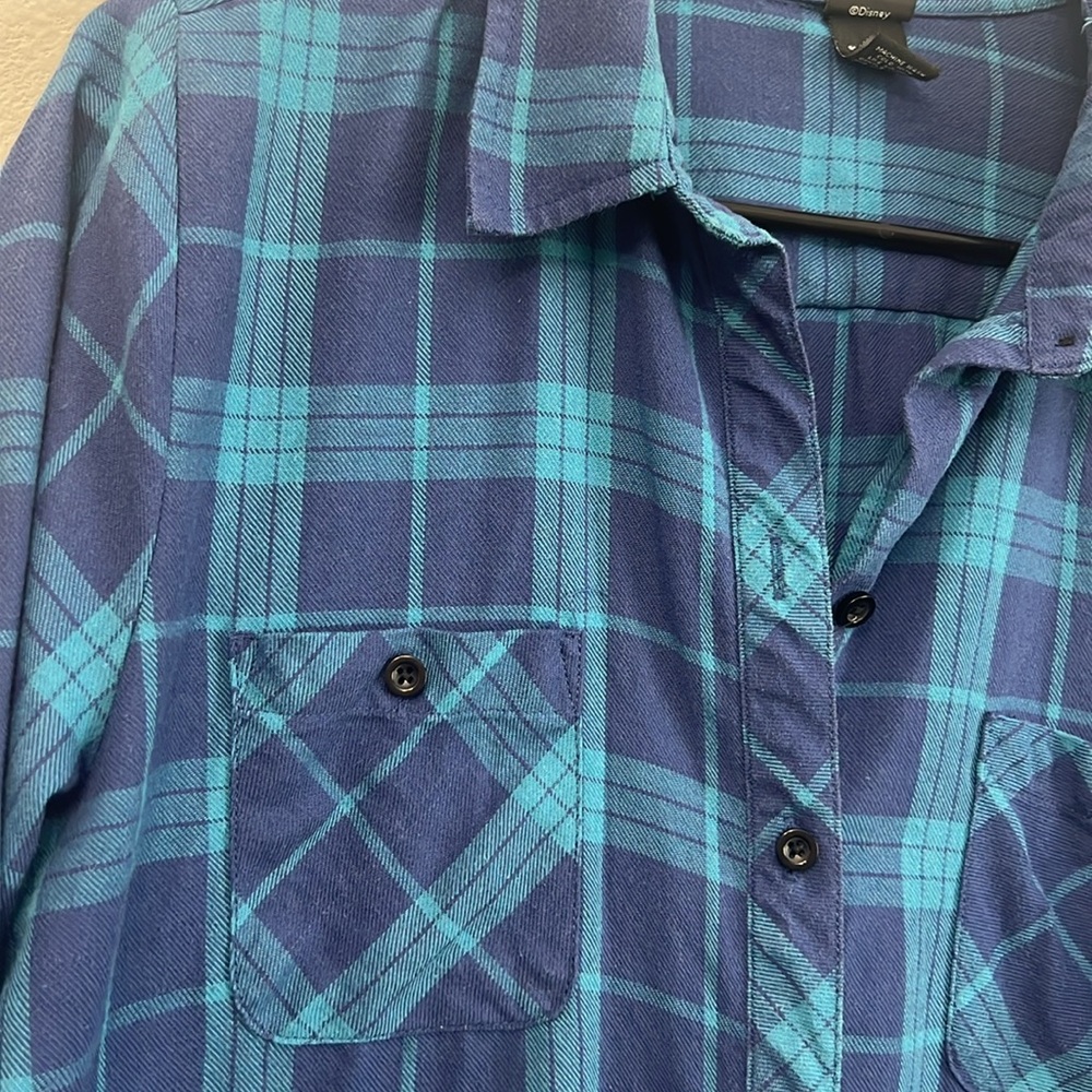 Disney "Ohana Means Family" Plaid Shirt - Womens XL - Picture 3 of 6